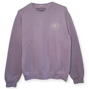Ariana Grande Purple Crewneck Break Up With Your GF Heart Embroidered Size Small